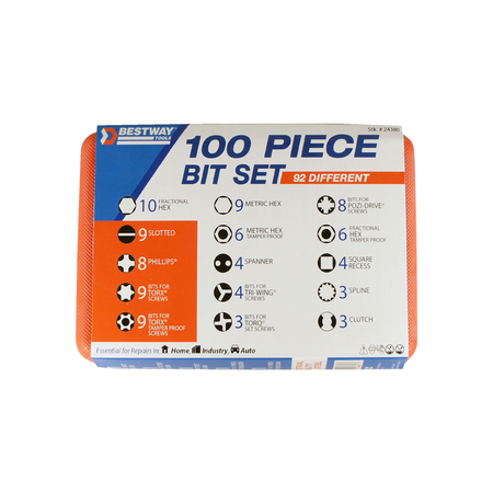 BEST WAY TOOLS Screwdriving Bitset100Pc 24380